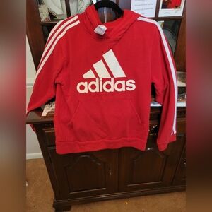 Adidas Vibrant Red Hoodie with White Accents
